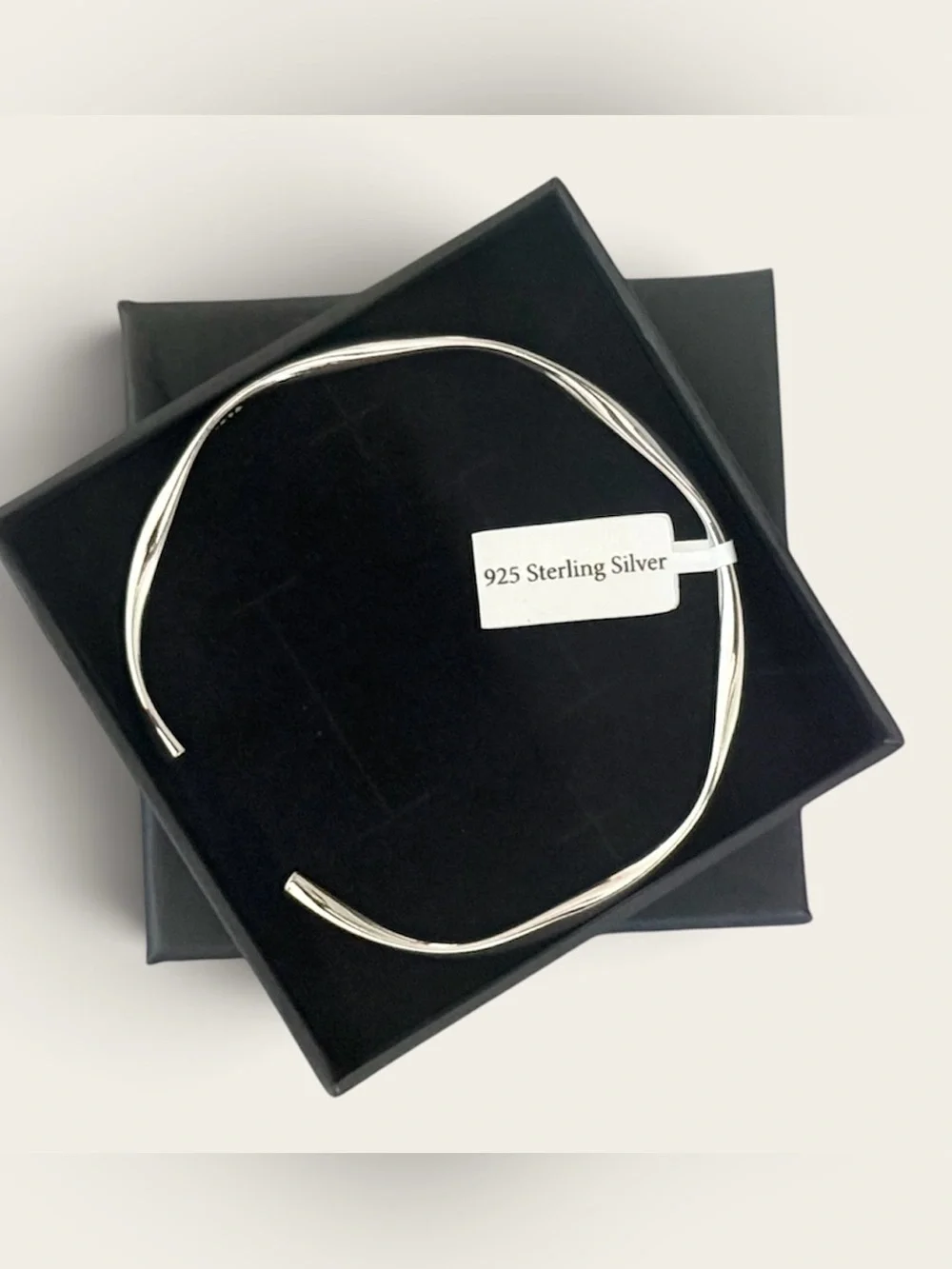 Sterling silver open bangle